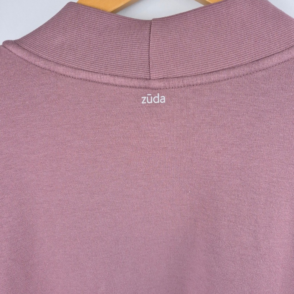 Zuda Open Front Cardigan Kimono L Mauve Knit Long Sleeve Pockets Lightweight - Picture 4 of 13